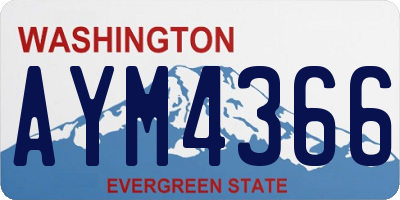 WA license plate AYM4366