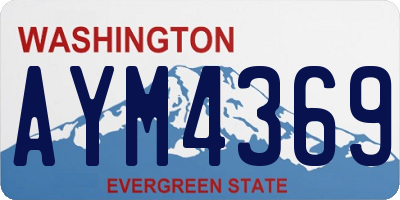 WA license plate AYM4369