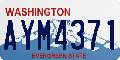 WA license plate AYM4371