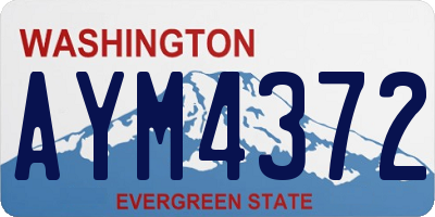 WA license plate AYM4372