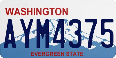 WA license plate AYM4375