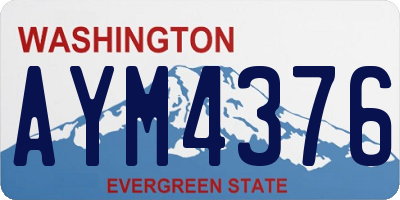 WA license plate AYM4376