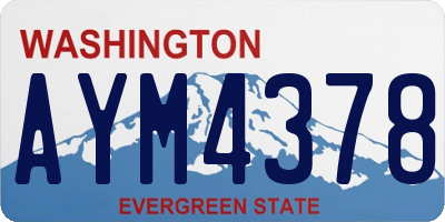 WA license plate AYM4378