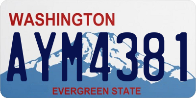 WA license plate AYM4381