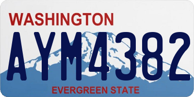 WA license plate AYM4382