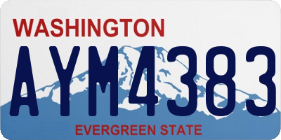 WA license plate AYM4383
