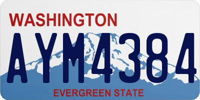 WA license plate AYM4384
