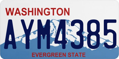 WA license plate AYM4385