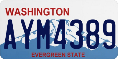 WA license plate AYM4389
