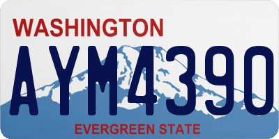 WA license plate AYM4390