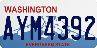 WA license plate AYM4392