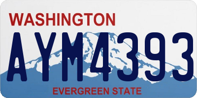WA license plate AYM4393
