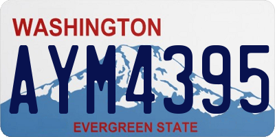 WA license plate AYM4395
