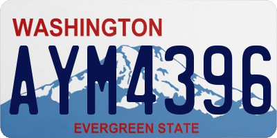 WA license plate AYM4396