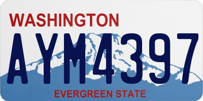 WA license plate AYM4397