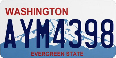 WA license plate AYM4398
