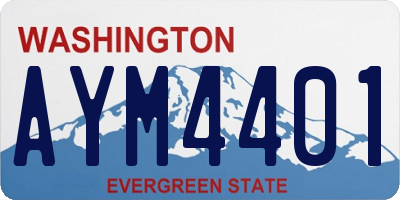 WA license plate AYM4401