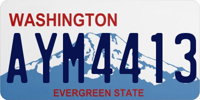 WA license plate AYM4413