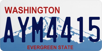WA license plate AYM4415