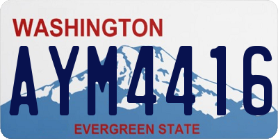 WA license plate AYM4416