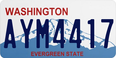 WA license plate AYM4417