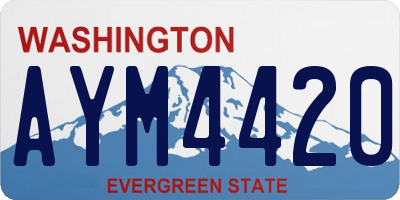 WA license plate AYM4420