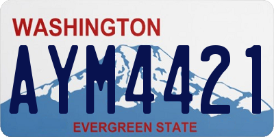 WA license plate AYM4421