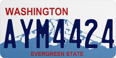 WA license plate AYM4424