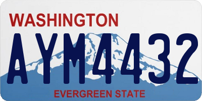 WA license plate AYM4432
