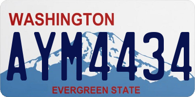WA license plate AYM4434