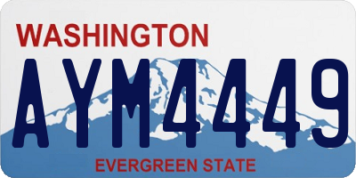 WA license plate AYM4449
