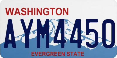 WA license plate AYM4450