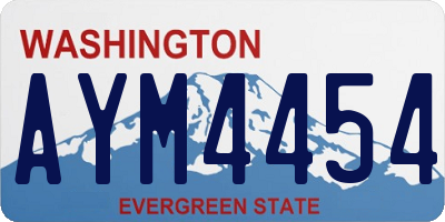 WA license plate AYM4454
