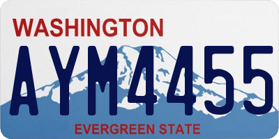 WA license plate AYM4455
