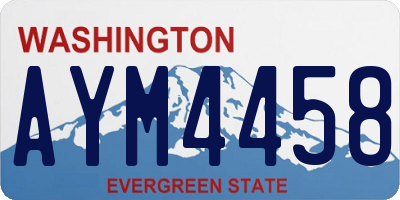 WA license plate AYM4458