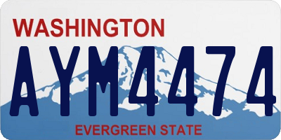 WA license plate AYM4474