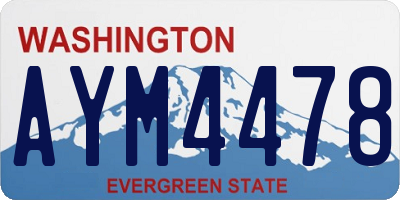 WA license plate AYM4478