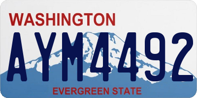 WA license plate AYM4492