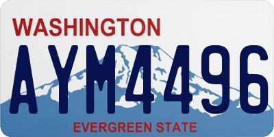 WA license plate AYM4496