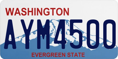 WA license plate AYM4500