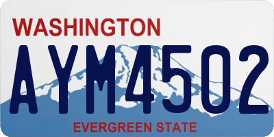 WA license plate AYM4502
