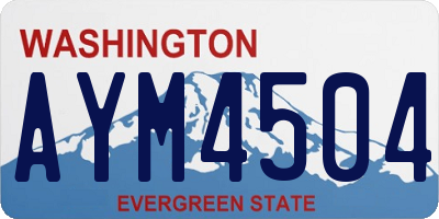 WA license plate AYM4504