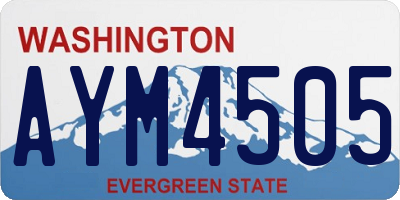 WA license plate AYM4505