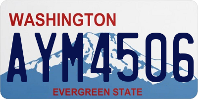 WA license plate AYM4506