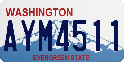 WA license plate AYM4511