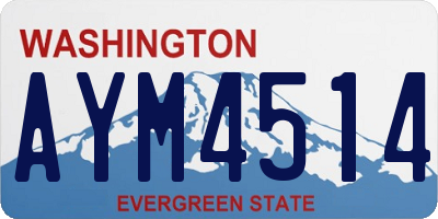WA license plate AYM4514