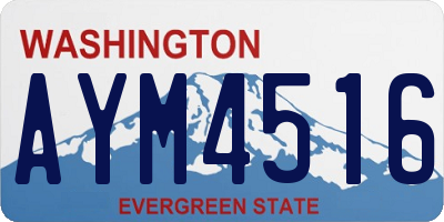 WA license plate AYM4516