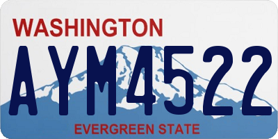 WA license plate AYM4522