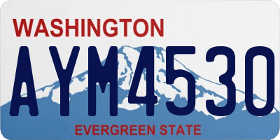 WA license plate AYM4530
