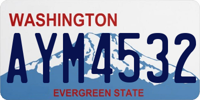 WA license plate AYM4532